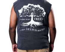 Load image into Gallery viewer, &quot;Storms Make Trees Take Deeper Routes&quot; Dark Gray Sleeveless
